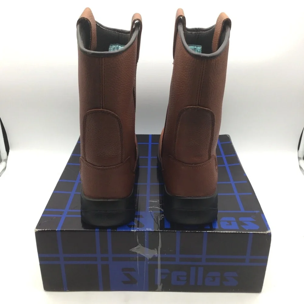 S‎ Fellas Orion Composite Toe EH PR Brown Leather Work Boots Mens Size 9.5 NEW